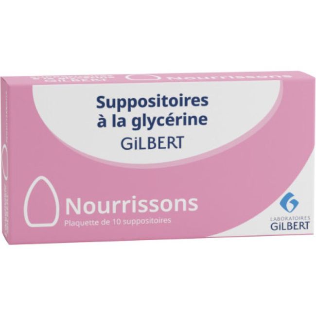 Suppositoire A La Glycerine Gilbert Suppos Nourrissons Plq/10