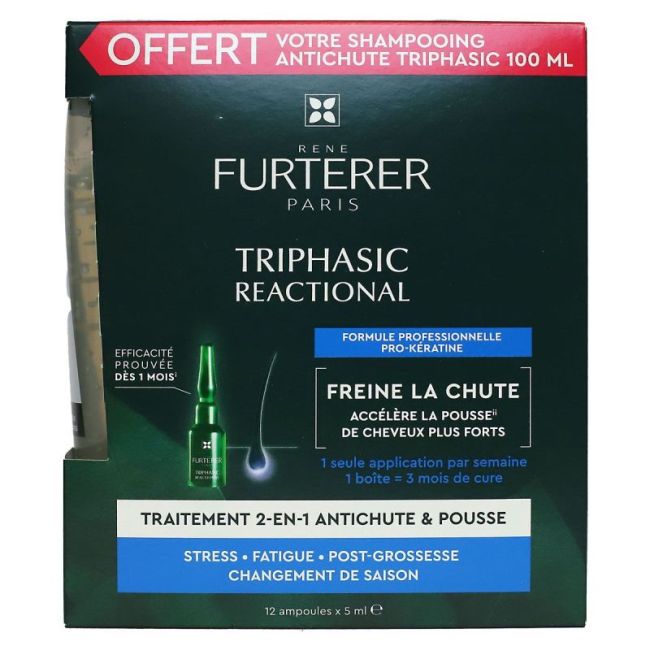 Rene Furterer Triphasic Reactional Serum Anti-Chute 12Amp/5Ml+Shampooing 100Ml