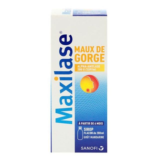Maxilase Alpha-Amylase 200 U Ceip/Ml Sirop Maux De Gorge Fl/200Ml