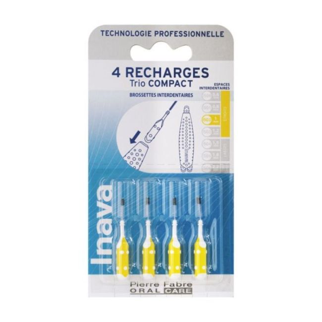Inava Trio Compact Brossette Recharge Jaune B/6