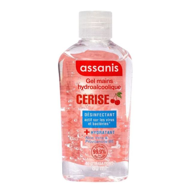Assanis Pocket Gel Mains Hydroalcoolique Cerise Fl/80Ml