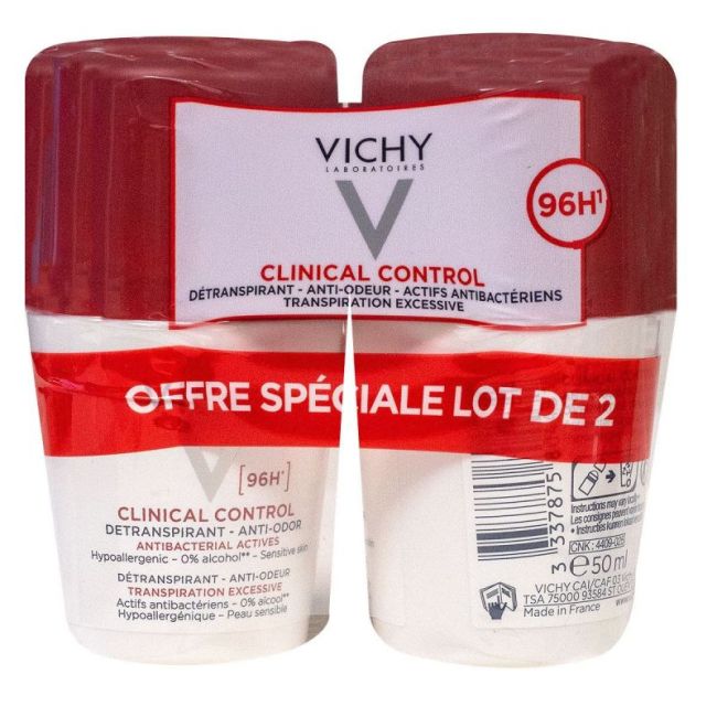 Vichy Detranspirant Clinical Control Anti-Odeur 96H 2Roll-On/50Ml