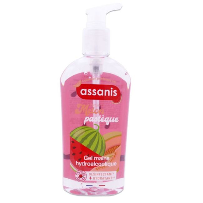 Assanis Gel Hydroalcoolique Melon Pastèque Flacon Pompe 250ml