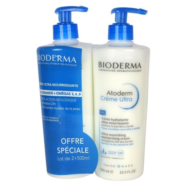 Bioderma Atoderm Creme Ultra Cr Hydratante Ultra Nourrissante 2Fl Pompe/500Ml
