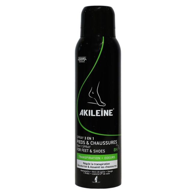 Akileine Soins Verts Spray 3 En 1 Pieds & Chaussures Aeros/150Ml