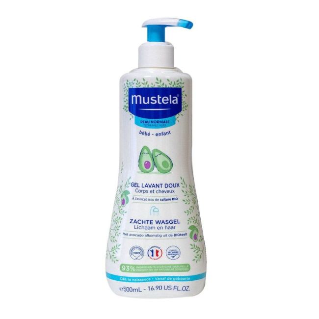 Mustela Bebe Enfant Gel Lavant Doux Avocat Bio Fl Pompe/500Ml