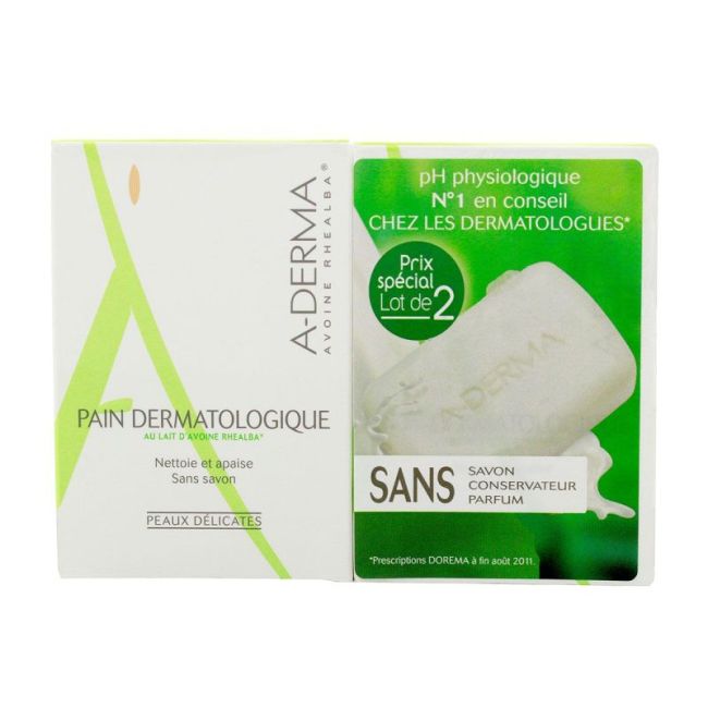 Aderma Pain Dermatologique Lait D'avoine Rhealba 2X100G