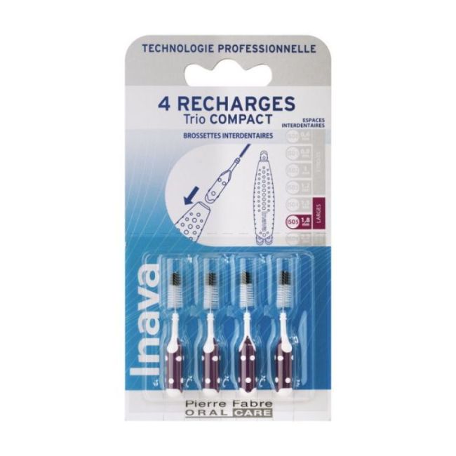 Inava Trio Compact Brossette Recharge Violet B/6