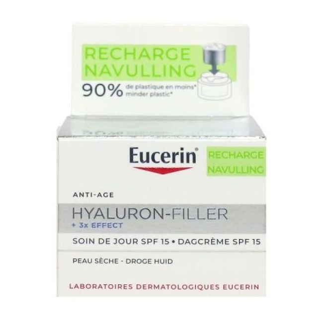 Eucerin Hyaluron-Filler +3X Effect Spf15 Emuls Soin De Jour Peau Seche Recharge/50Ml