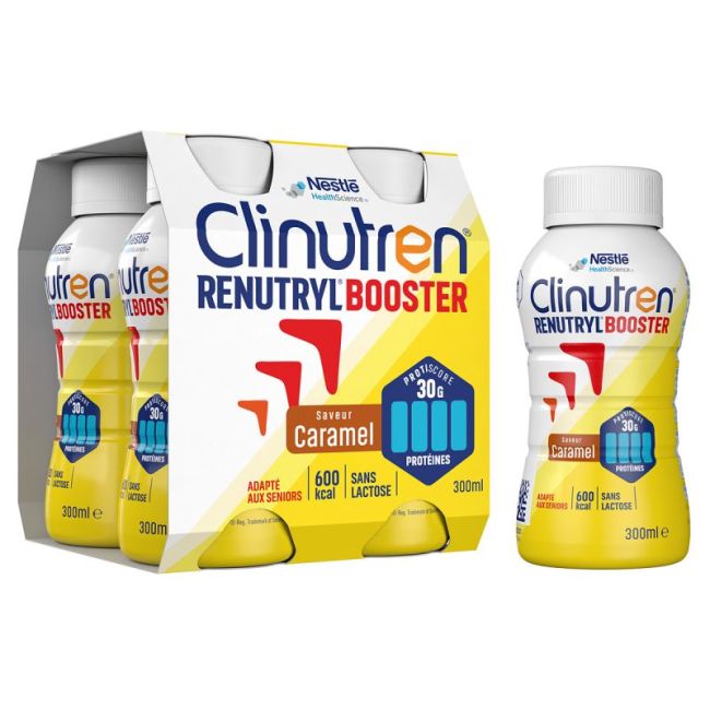 Clinutren Renutryl Booster Nutriment Caramel 4Bouteilles/300Ml