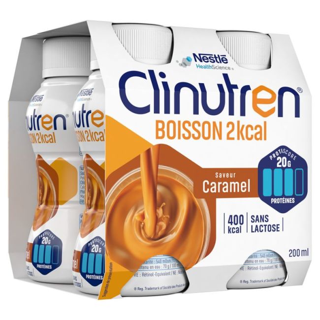 Clinutren Boisson 2 Kcal Nutriment Caramel 4Bouteilles/200Ml