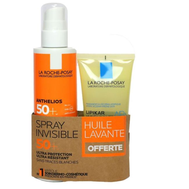 Anthelios La Roche Posay Spf50+ Spray Invisible Corps Avec Parfum Fl/200Ml+Huile Lavante