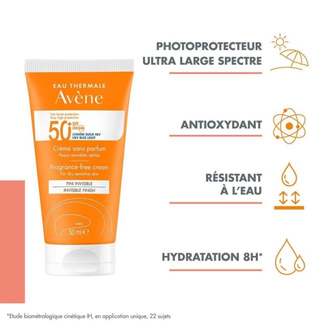 Avene Solaire Spf50+ Cr Sans Parfum Tres Haute Protection T/50Ml