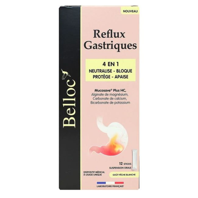 Belloc Reflux Gastriques S Buv Peche Blanche 12Sticks/15Ml