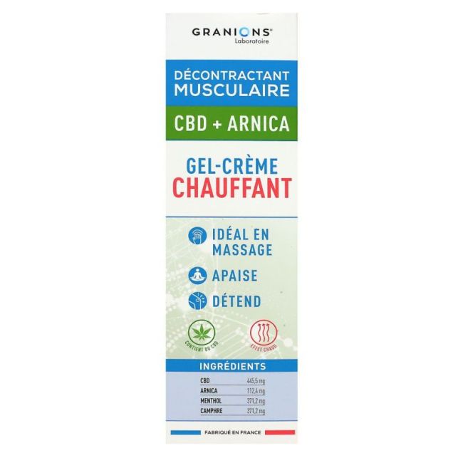 Granions Decontractant Musculaire Gel Creme Chauffant Cbd Arnica T/75Ml