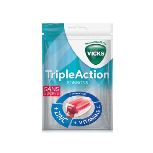 Vicks Bonbons Triple Action Sachet 72g
